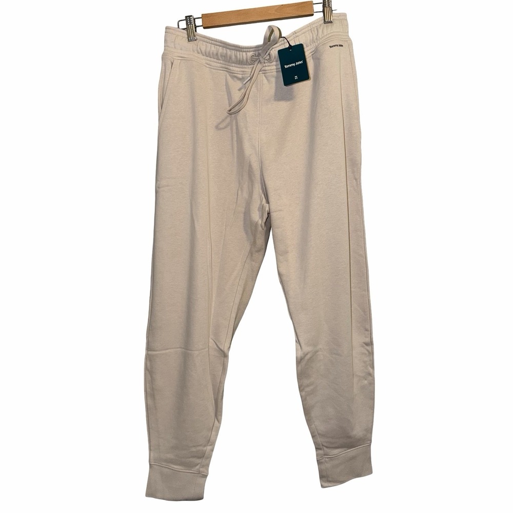 NWT Tommy John French Terry Silver Grey Joggers Men's L‎